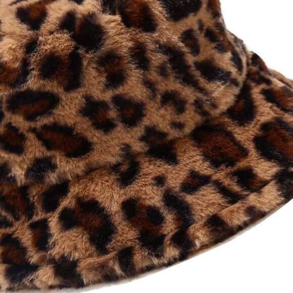 Faux Fur Bucket Hat Womens Men Warm Fluffy Chic Winter Accessory main image 4